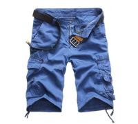 New front Homme Bermuda Coton Cargo avec Poches Camouflage Sport Porosity Eté Running Camping Bleu 32