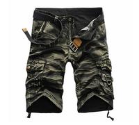 New front Homme Bermuda Coton Cargo avec Poches Camouflage Sport Porosity Eté Running Camping Vert Camouflage 34