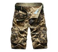 New front Short de Décontracté pour Hommes Élastique Coton Pantalon de Travail D'extérieur Eté de Grande Taill Poids Léger Cargo Simple Et Confortable Casual,Beige,34