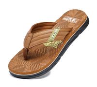 New front Tongs Homme Chaussures Ete Sandales de Plage Tongues Adultes Confortables Semelle Antidérapante Décontractées Flip Flop Travail D'extérieur Baggy Large,Kaki,43