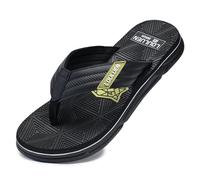 New front Tongs Homme Chaussures Ete Sandales de Plage Tongues Adultes Confortables Semelle Antidérapante Décontractées Flip Flop Travail D'extérieur Baggy Large,Noir,43