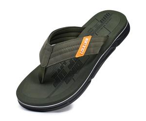 New front Tongs Homme Sandales Durables et Légères Semelle Antidérapante Stylées et Polyvalentes Confortables Chaussures Pantoufle Adaptées Plage L'été Mode,Vert,39