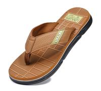 New front Tongs Homme Sandales Pantoufle D'été Claquette Simple Couleur unie Semelle Antidérapante Confortable Plage Baggy Casual Respirant Rapide Léger,Kaki,43