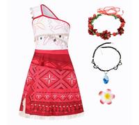 New front Vaiana Robe 2 pour fille Costume de princesse Vaiana pour fêtes Cosplay Party Halloween Noël robe fantaisie hawaïenne anniversaire carnaval Cosplay，160