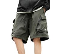 New Frontier Short d’assaut Extérieur d’été Short Ample de Sport Coupe-Vent et Imperméable Shorts pour Hommes Confortable et Respirant Séchage Rapide Short Décontracté,Vert,XL