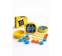 New Generation Pro Jeu Électronique Tris 5 en 1 pour Enfants - Tic Tac Toe Interactif Rechargeable USB - Jeu Éducatif de Table pour Famille et Voyage (Jaune)