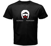 New Giorgio Moroder Logo Men's Black T-Shirt Size Black Manches Courtes(X-Large)