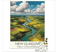 New Glasgow Puzzles 1000 pièces pour Adultes | puzzle avec un design de carte ancienne pour les fans d'histoire une image du monde d'autrefois à compléter à la maison