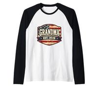 New Grandma Est 2026 Drapeau américain Patriotique Grand-mère USA Manche Raglan
