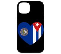 New Hampshire and Cuba Flags: Heart Shaped Unity Coque pour iPhone 13