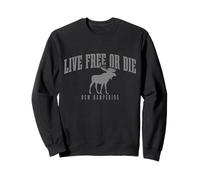 New Hampshire Live Free Or Die Pride Moose Vintage Sweatshirt