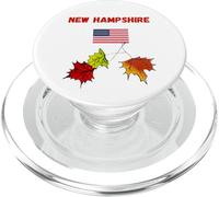 New Hampshire Souvenir Feuilles d'automne Amoureux de l'automne Drapeau américain PopSockets PopGrip pour MagSafe