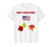 New Hampshire Souvenir Feuilles d'automne Amoureux de l'automne Drapeau américain T-Shirt
