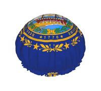 New Hampshire State Flag Bonnet de douche pour homme et femme Réutilisable Imperméable Long épais Soins des cheveux courts Enfants Bain
