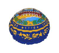 New Hampshire State Flag Bonnet de douche réutilisable pour femme, double couche imperméable, essentiels de traitement capillaire
