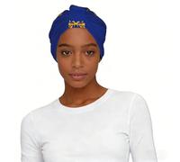 New Hampshire State Flag Print Elastic Chemo Cap, Turban doux Headwear Headwear Cap for Cancer Alopecia Head Cover Black