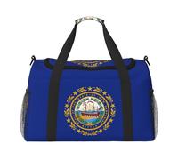 New Hampshire State Flag Print Sac de nuit Sac de week-end Sac à main Sac de yoga Sac de sport Sac de sport Sac de sport Sac pour articles personnels pour Audlts, Noir , Taille unique
