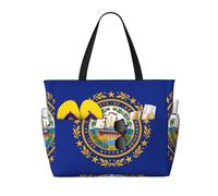 New Hampshire State Flag Print Sac de voyage grande capacité pour femme Sac fourre-tout de plage Sac de sport, pour voyage, gym, vacances