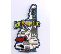 New Hampshire State Map et monuments Collage Aimant de réfrigérateur souvenir et Collection FMC
