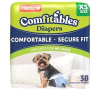 New! Hartz® Comfitables® Disposable Dog Diapers, Size XS 38 Count, Comfortable & Secure Fit, Easy to Put on, Super Absorbent Male and Female Diaper