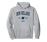 New Holland Ohio OH Vintage Athletic Navy Sports Design Sweat à Capuche