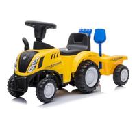 NEW HOLLAND T7 Tracteur Porteur Enfant avec Remorque - Jaune - 1 à 3 ans - Licence Officielle - Accessoires Inclus