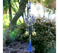 New Home Gifts Sunflower Wind Chime with Sun Star Pendants Outdoor Hanging Decor Tassel Bell Garden Patio Musical Ornement Room