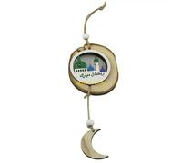New Home Gifts Wooden Eid Pendentif Moon Star Hanging Ornament Crafts for Ramadan Home Party Front Door Decoration