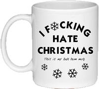 New I F*cking Hate Christmas, This is my bah hum mug - Fantaisie Mug 311,8 gram en céramique Café Thé Mug - Idéal Saint Valentin/Pâques/été/d'anniversaire/de Noël/cadeau d'anniversaire