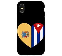 New Jersey and Cuba Flags: Heart Shaped Unity Coque pour iPhone X/XS