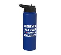 New Jersey Où que j'aille, mon cœur reste dans le New Jersey Stainless Steel Insulated Water Bottle