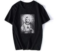 New Kurt Cobain Saviour Saint T-Shirt Men Print Tee Black Short Sleeve Tops Men's Men Tumblr T-Shirts Hombre(X-Large)