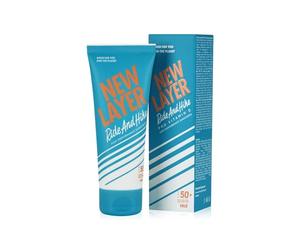 NEW LAYER crème solaire pour le visage | SPF 50+ | Pro Vitamine D | Sans micro-plastique | Sans octocrylène | Résistant à l'eau | Respecte l'océan (75ml)