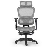 NEW LEADER Chaise de Bureau Ergonomique avec Repose-Pieds, Maille Respirante Fauteuil de Bureau à Dossier et Appui-tête Réglables, Chaise Ergonomique à Support Lombaire et Accoudoirs 6D Réglable