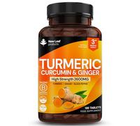 New Leaf 180 Comprimés de Curcuma avec Gingembre et Poivre Noir, Complément de Curcuma Actif 2 600 mg, 95% d'Extrait de curcumine, 180 Comprimés (3 Mois), Haute Concentration