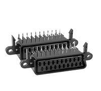 New Lon0167 2 pcs CS-101 à angle droit de type 21 broches connecteur de prise péritel Lug(2 Stück CS-101 rechtwinklig 21 Pins Lug Scart-Buchse