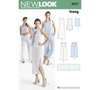 New Look 6517 Patron de couture facile pour robe, tunique, haut, pantalon et écharpe