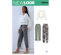 New Look UN6644A Patron de Couture N6644 Pantalon Cargo et Haut en Tricot pour Femme, Papier, Blanc, Divers