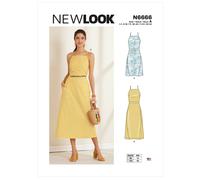 New Look Sewing Pattern N6666Misses' Dress Loisirs créatifs, Papier, Blanc, 34-36-38-40-42-44-46