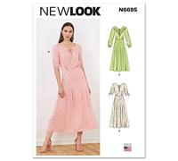New Look Misses' Dress Patron de Couture, Blanc, 32-44