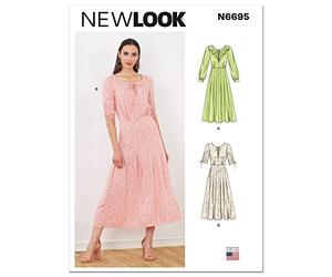 New Look Misses' Dress Patron de Couture, Blanc, 32-44