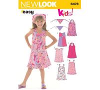 New Look NL6478 Patron de Couture Robe et Bandeau Fillette 22 x 15 cm
