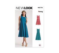 NEW LOOK Paper Pattern UN6778A Robe pour femme en deux longueurs A (38-40-42-44-46-46-48-50)