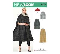 New Look Patron 6535 Capes pour Femme en Quatre Longueurs, Papier, Blanc, 22 x 15 x 1 cm