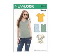 New Look Patron 6543 Haut pour Dames, Blanc, Tailles FR : de 38 à 50