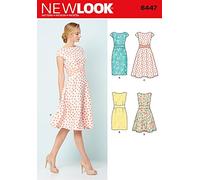 New Look Patron de couture 6447 robes en 4 styles avec détails à la taille