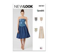 NEW LOOK Patron de couture UN6787A pour corsets, pantalons et jupes pour enfant A (3/4-13/14)