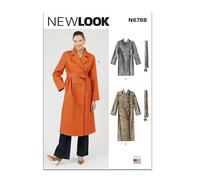 NEW LOOK Patron de couture UN6788A Trench en deux longueurs et ceinture A (XS-S-M-L-XL-XXL)