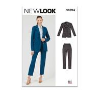 NEW LOOK Patron de couture UN6794A Veste et pantalon pour femme A (36-38-40-42-44-46-48)