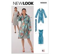 New Look Patron de couture UN6809A pour veste, ceinture et robe avec petites lignes A (36-38-40-42-44-46-48)